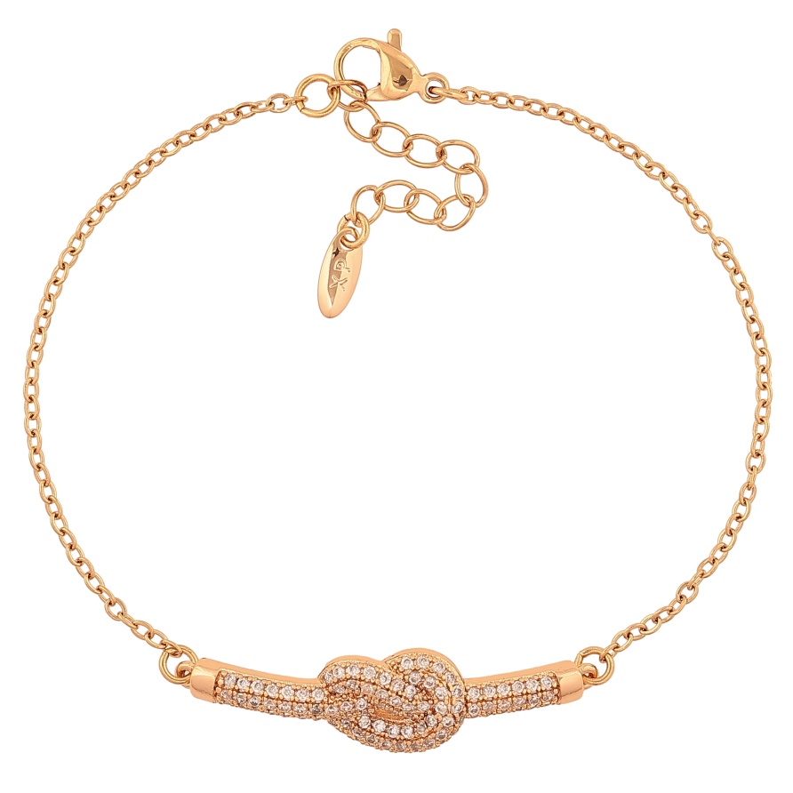 Браслет Xuping колір Позолота 18K "Ланцюжок із вставкою вузлик" розмір з дод. ланцюжком 19-22см х 1.5-10мм фото №1