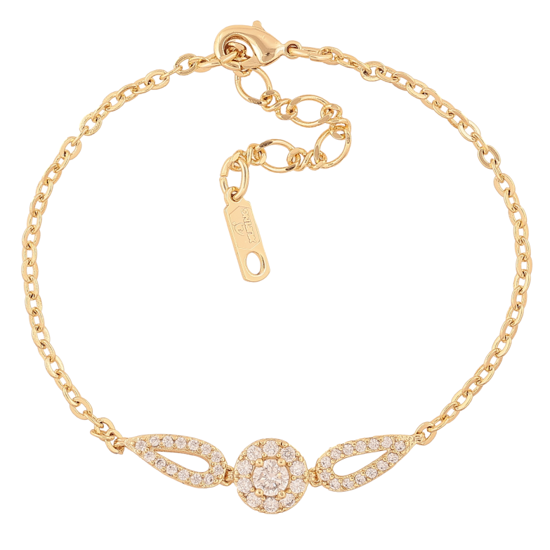 Браслет Xuping колір Позолота 14K "Ланцюжок із вставкою" розмір з дод. ланцюжком 17-20.5см х 2-8мм фото №1