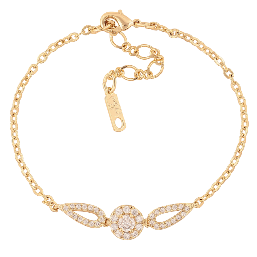 Браслет Xuping колір Позолота 14K "Ланцюжок із вставкою" розмір з дод. ланцюжком 17-20.5см х 2-8мм фото №1