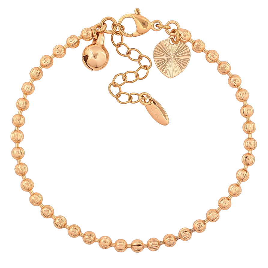 Браслет Xuping колір Позолота 18K "Ланцюжок Перлина" розмір з дод. ланцюжком 17-20см х 3мм фото №1