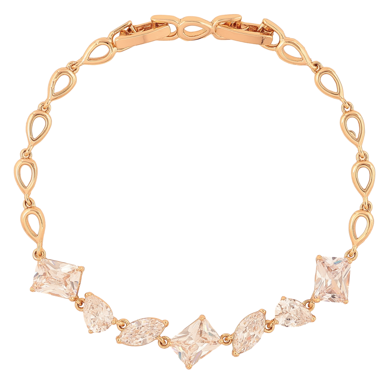 Браслет Xuping цвет Позолота 18K "Узор с кристаллами" размер с доп. замком 17, 19см х 4-9мм фото №1