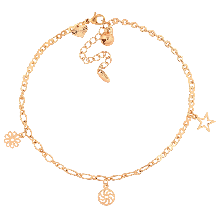 Браслет Xuping колір Позолота 18K на ногу "Ланцюжок з підвісками" розмір з дод. ланцюжком 24-29см х 3мм фото №5 Браслет Xuping колір Позолота 18K на ногу "Ланцюжок з підвісками" розмір з дод. ланцюжком 24-29см х 3мм фото №5