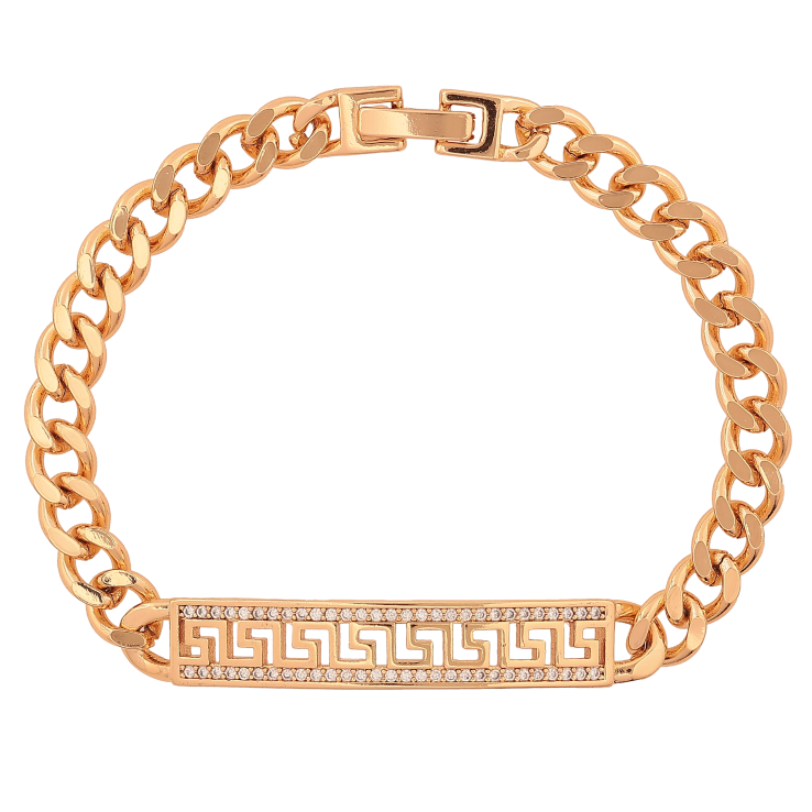 Браслет Xuping цвет Позолота 18К "Цепочка Панцирная с декоративной вставкой" размер 18.5см х 6-8мм фото №9 Браслет Xuping цвет Позолота 18К "Цепочка Панцирная с декоративной вставкой" размер 18.5см х 6-8мм фото №9