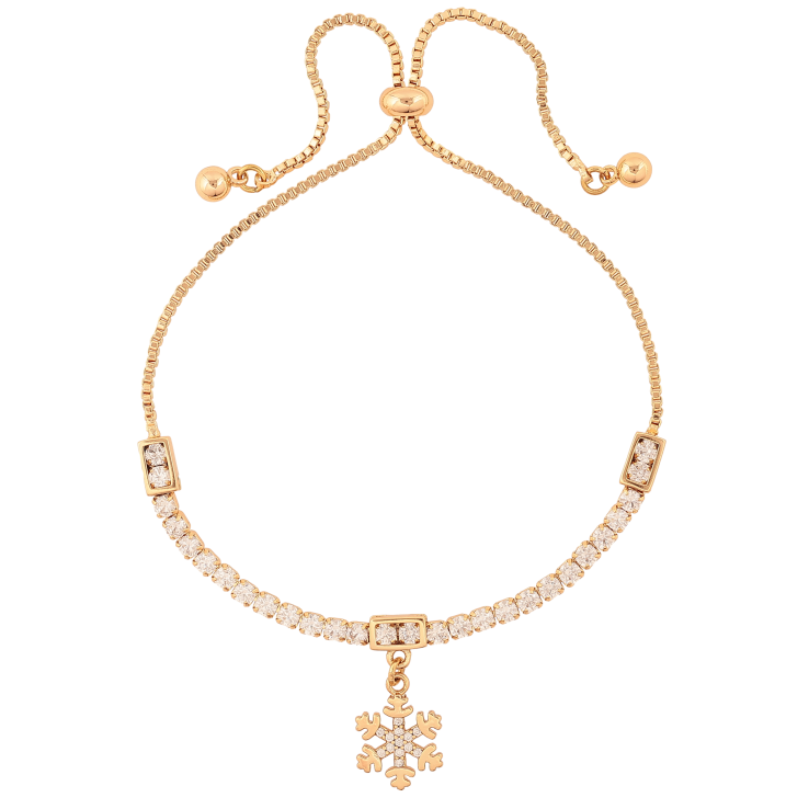 Браслет Xuping колір Позолота 18K "Сніжинка" на бігунці, розмір 10-24см х 1-4мм фото №4