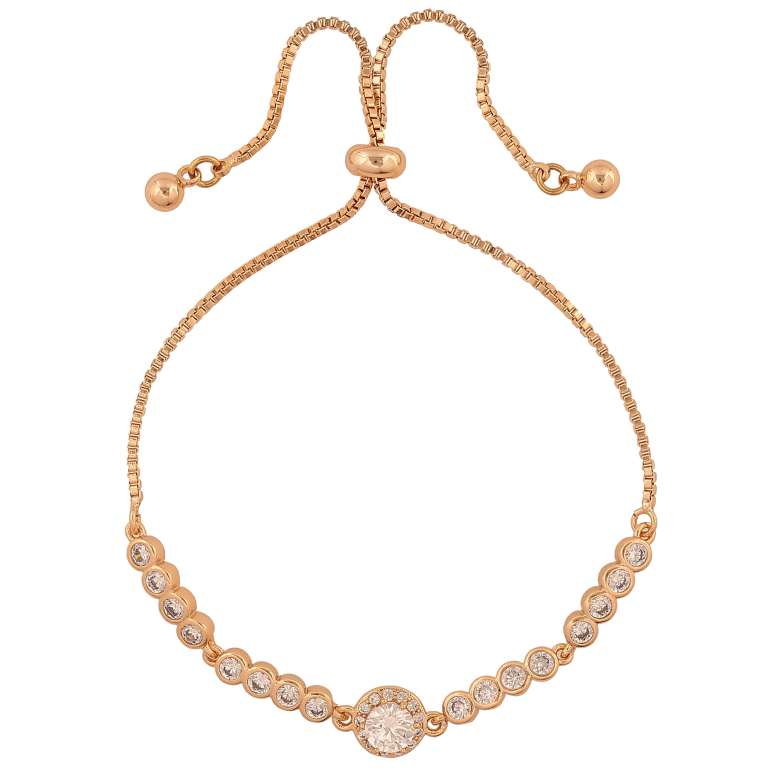 Браслет Xuping цвет Позолота 18K "Цепочка с декоративной вставкой" на затяжке размер 10-23см х 1-7мм фото №1