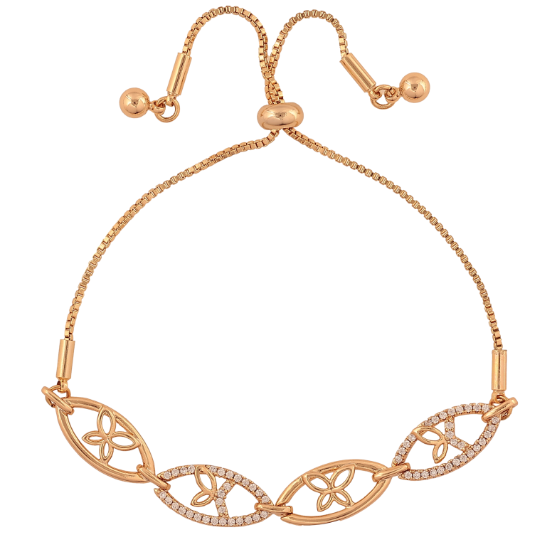 Браслет Xuping цвет Позолота 18K "Цепочка с декоративной вставкой" на затяжке размер 10-21см х 1-10мм фото №1