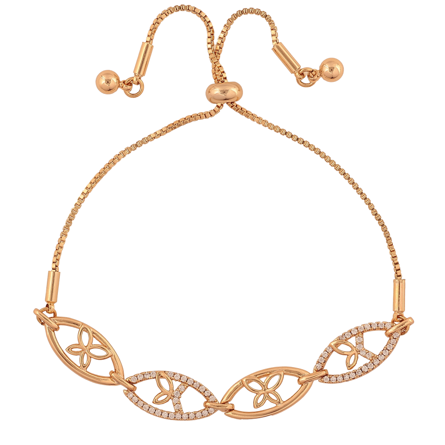 Браслет Xuping цвет Позолота 18K "Цепочка с декоративной вставкой" на затяжке размер 10-21см х 1-10мм фото №1