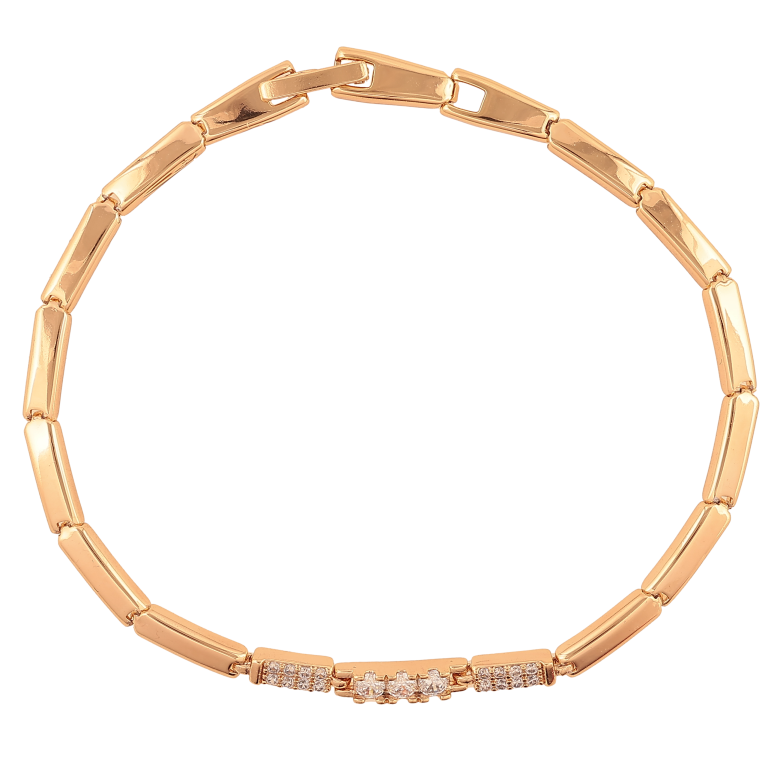 Браслет Xuping колір Позолота 18K "Візерунок з кристалами" розмір 19см х 3мм фото №2