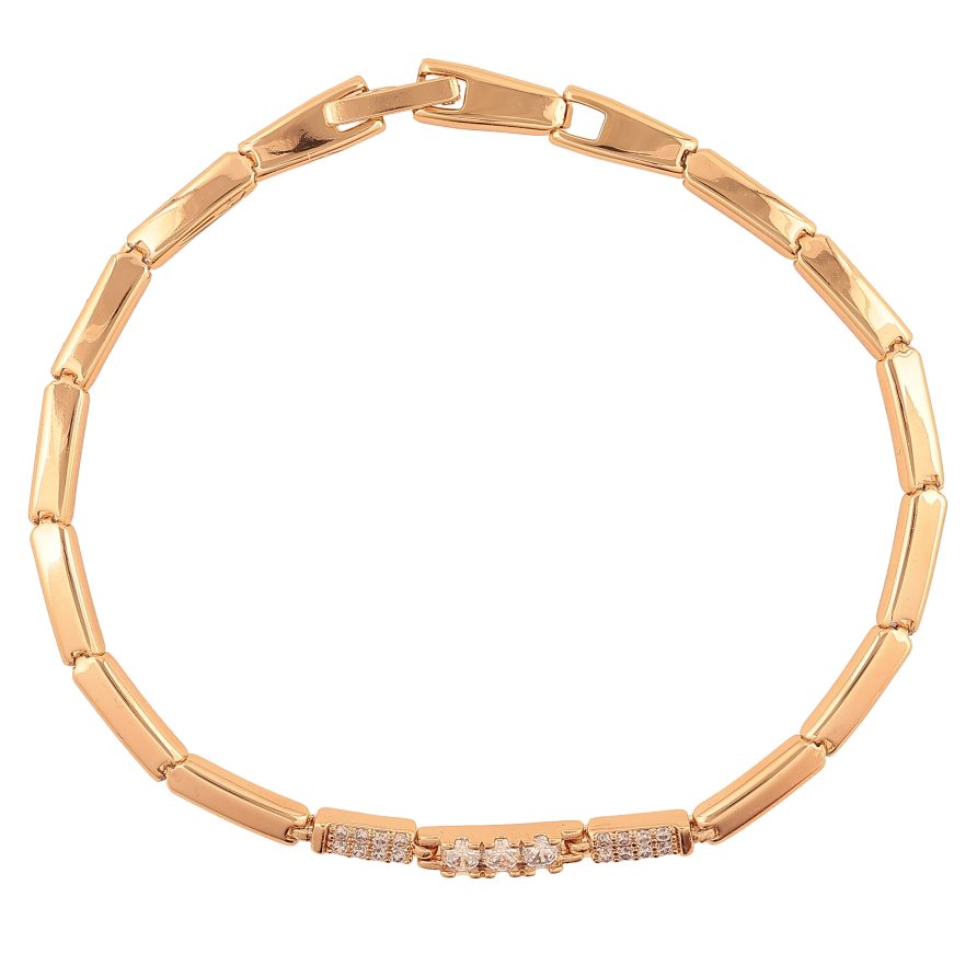 Браслет Xuping колір Позолота 18K "Візерунок з кристалами" розмір 19см х 3мм фото №1