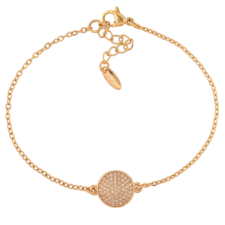 Браслет Xuping колір Позолота 18K "Ланцюжок з круглою вставкою" розмір з дод. ланцюжком 17-20см х 1.5-11мм фото №1 Браслет Xuping колір Позолота 18K "Ланцюжок з круглою вставкою" розмір з дод. ланцюжком 17-20см х 1.5-11мм фото №1