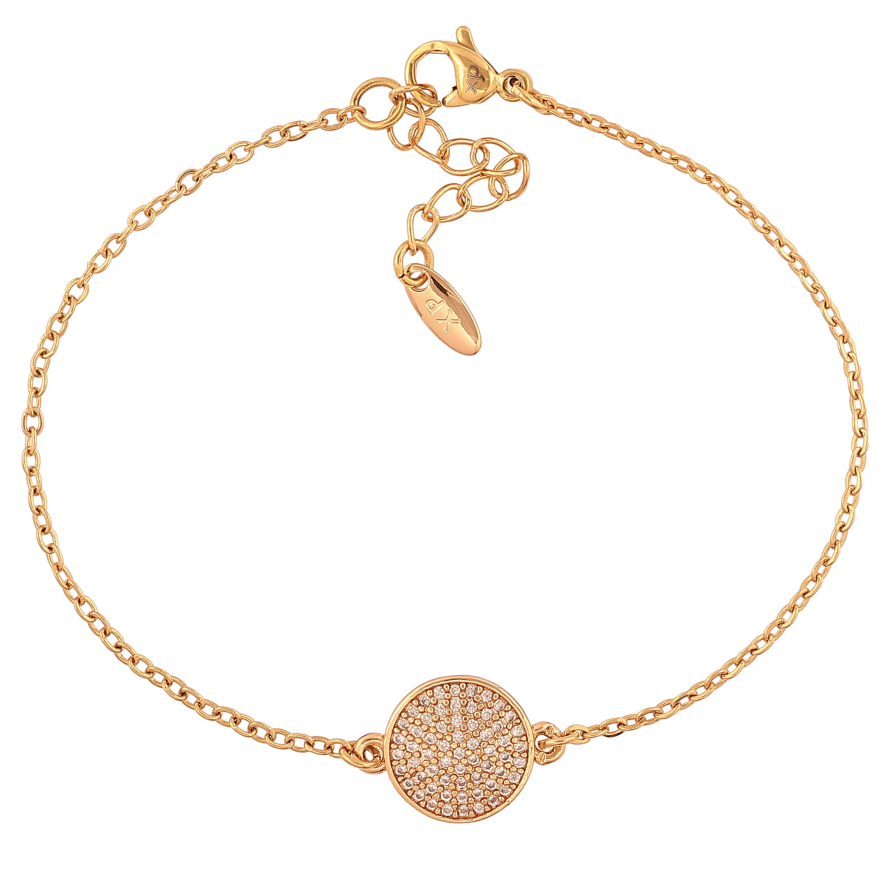 Браслет Xuping колір Позолота 18K "Ланцюжок з круглою вставкою" розмір з дод. ланцюжком 17-20см х 1.5-11мм фото №1 Браслет Xuping колір Позолота 18K "Ланцюжок з круглою вставкою" розмір з дод. ланцюжком 17-20см х 1.5-11мм фото №1