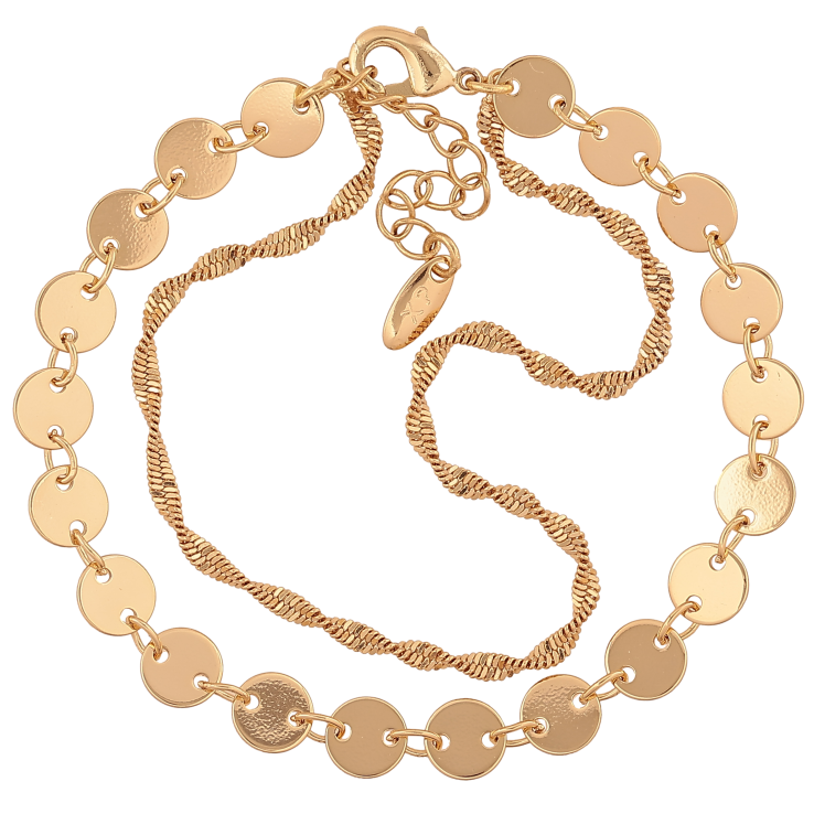 Браслет Xuping колір Позолота 14K "Два ланцюжки" розмір з дод. ланцюжком 16-19.5см х 2-6мм фото №9