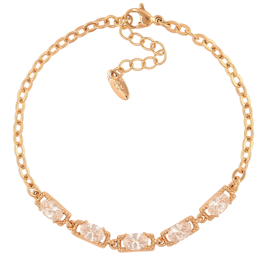 Браслет Xuping цвет Позолота 18K "Цепочка с кристальной вставкой" размер с доп. цепочкой 17-20см х 3-4мм фото №1