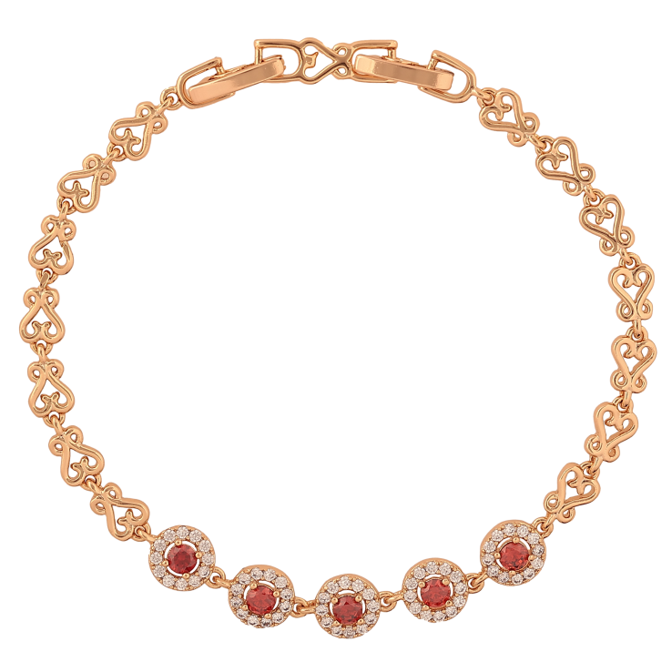 Браслет Xuping колір Позолота 18K "Візерунок з червоними кристалами" розмір з дод. замком 17,19см х 5-7мм фото №24