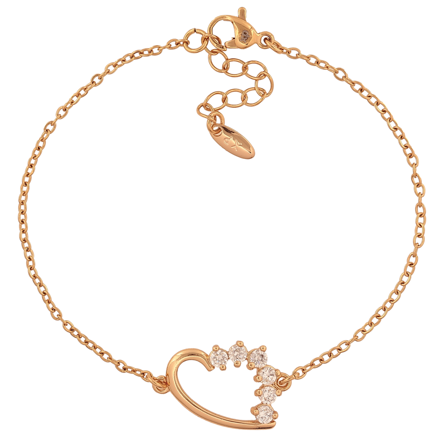 Браслет Xuping цвет Позолота 18K "Сердечко с кристаллами" размер с доп. цепочкой 18-21см х 1.5-15мм фото №1 Браслет Xuping цвет Позолота 18K "Сердечко с кристаллами" размер с доп. цепочкой 18-21см х 1.5-15мм фото №1