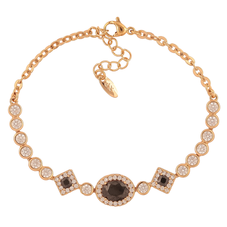 Браслет Xuping цвет Позолота 18K "Узор с черными кристаллами" размер с доп. цепочкой 17-20см х 3-10мм фото №13