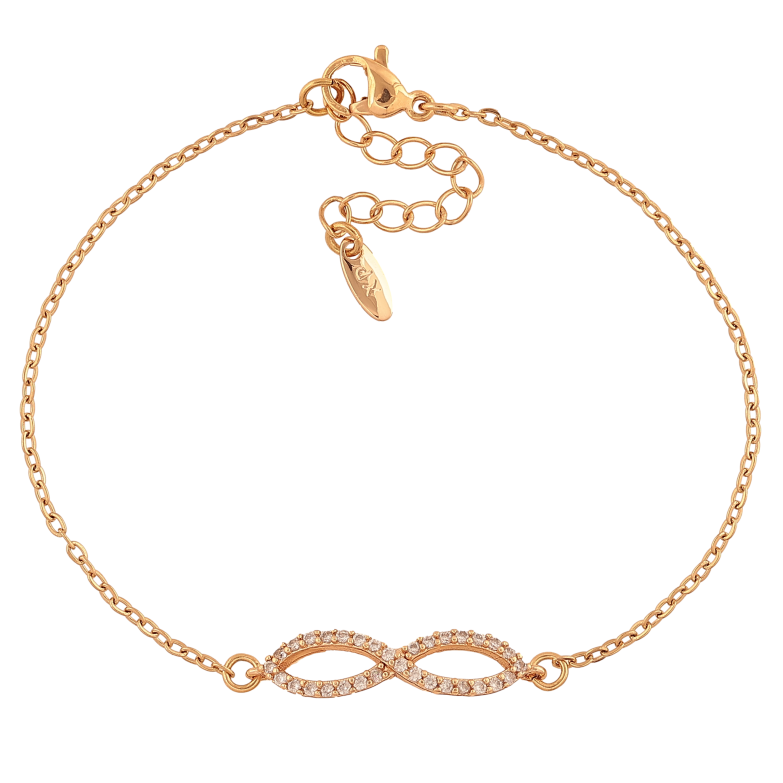 Браслет Xuping цвет Позолота 18K "Цепочка с бесконечностью" размер с доп. цепочкой 18.5-22см х 1.5-6мм фото №1