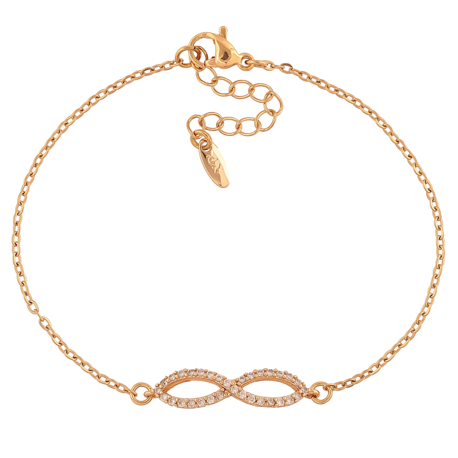 Браслет Xuping цвет Позолота 18K "Цепочка с бесконечностью" размер с доп. цепочкой 18.5-22см х 1.5-6мм фото №1