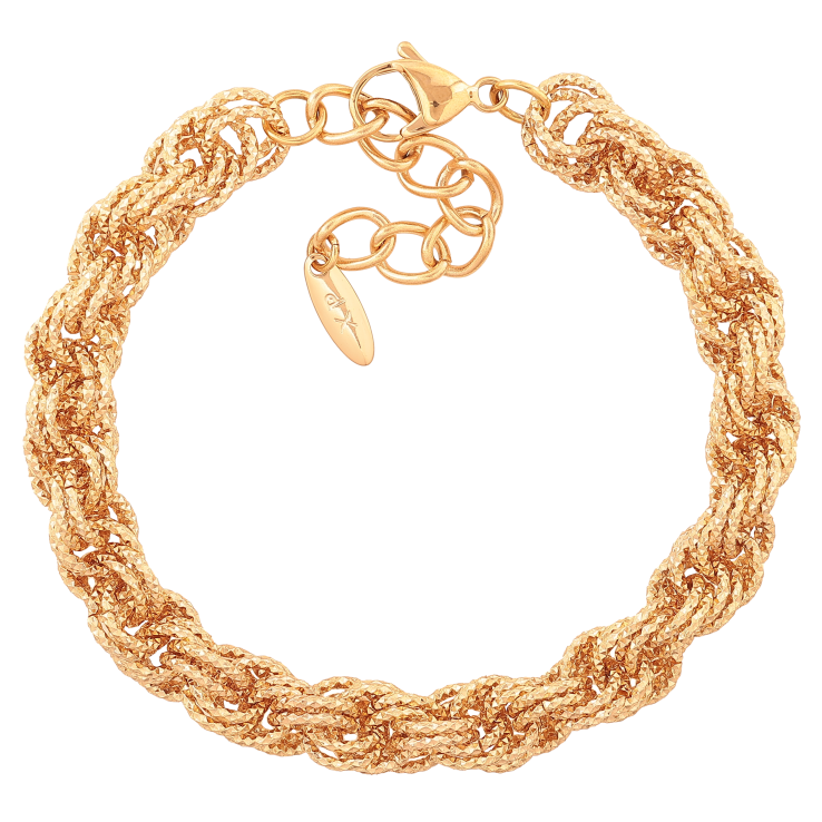 Браслет Xuping цвет Позолота 18K "Цепочка Кордовая с узором" размер с доп. цепочкой 20-24см х 8мм фото №13