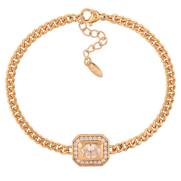 Браслет Xuping цвет Позолота 18K "Цепочка с кристальной вставкой" размер с доп. цепочкой 17.5-20.5см х 4-12мм фото №20 Браслет Xuping цвет Позолота 18K "Цепочка с кристальной вставкой" размер с доп. цепочкой 17.5-20.5см х 4-12мм фото №20