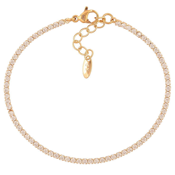 Браслет Xuping цвет Позолота 18K "Дорожка кристаллов" размер с доп. цепочкой 16.5-19см х 2мм фото №6 Браслет Xuping цвет Позолота 18K "Дорожка кристаллов" размер с доп. цепочкой 16.5-19см х 2мм фото №6