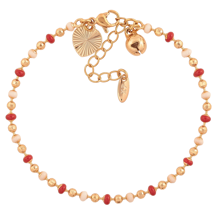 Браслет Xuping цвет Позолота 18K "Цепочка Перлина с красной и белой эмалью" размер с доп. цепочкой 17-20см х 3мм фото №13 Браслет Xuping цвет Позолота 18K "Цепочка Перлина с красной и белой эмалью" размер с доп. цепочкой 17-20см х 3мм фото №13