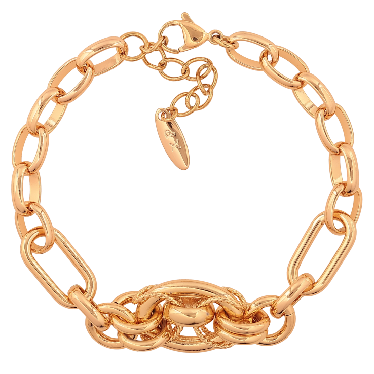 Браслет Xuping цвет Позолота 18K "Цепочка Комбинированная" длинна с доп. цепочкой 18.5-21.5см х 7-14мм фото №24