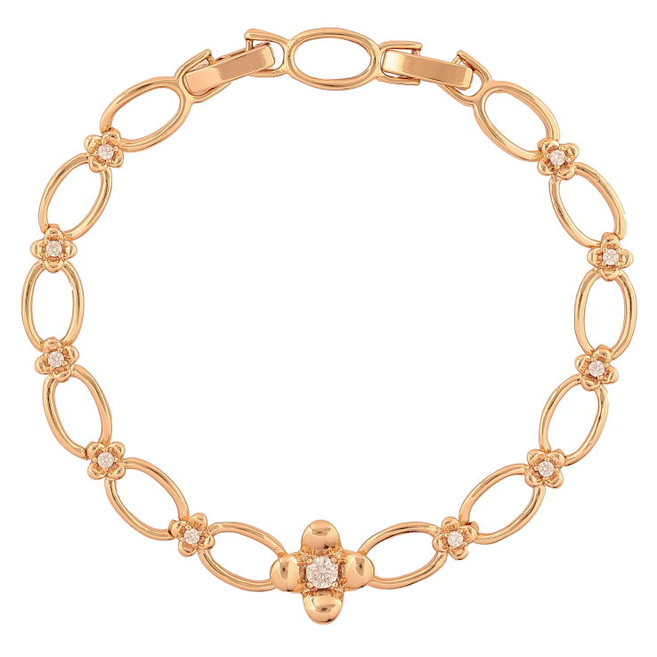 Браслет Xuping колір Позолота 18К "Квітковий візерунок з кристалами" розмір з дод. замком 17,19.5см х 5-7мм фото №12