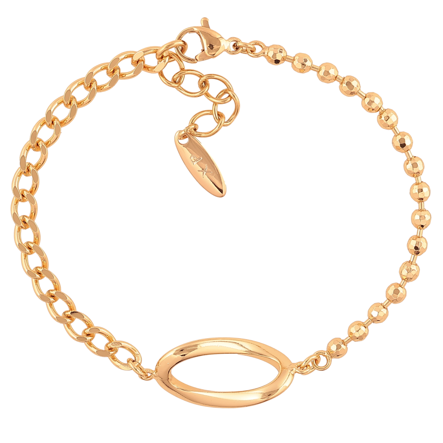 Браслет Xuping цвет Позолота 18K "Комбинированная цепочка с овальной вставкой" размер с доп. цепочкой 18-20см х 3-11мм фото №1 Браслет Xuping цвет Позолота 18K "Комбинированная цепочка с овальной вставкой" размер с доп. цепочкой 18-20см х 3-11мм фото №1