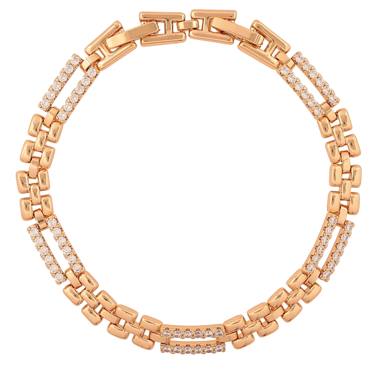 Браслет Xuping колір Позолота 18К "Візерунок з кристалами" розмір з дод. замком 16.5,18.5см х 6мм фото №19