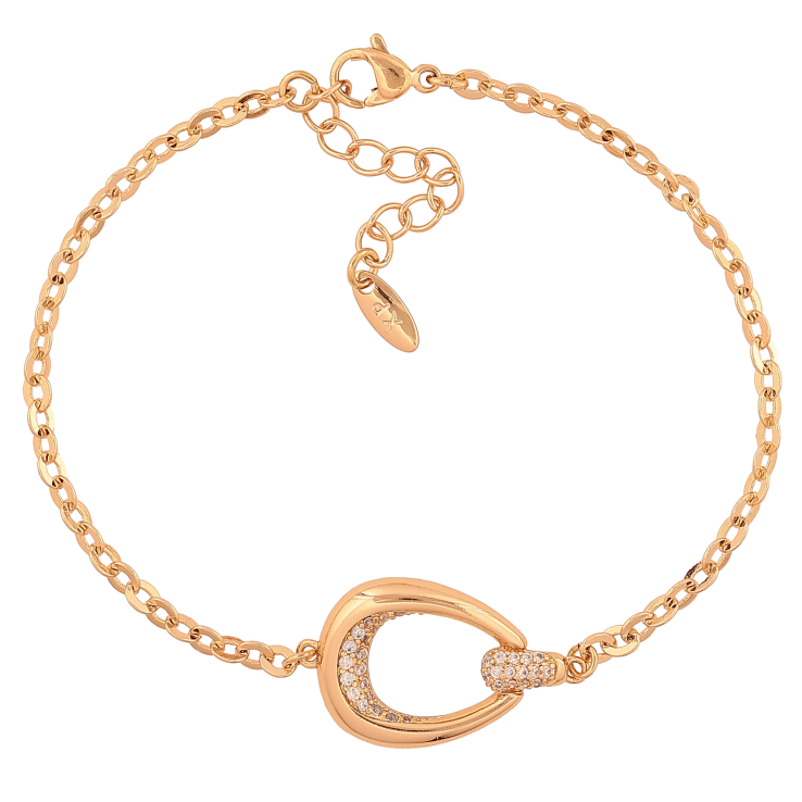 Браслет Xuping колір Позолота 18К "Ланцюжок з декоративною вставкою" розмір з дод. ланцюжком 17.5-20.5см х 3-14мм фото №5