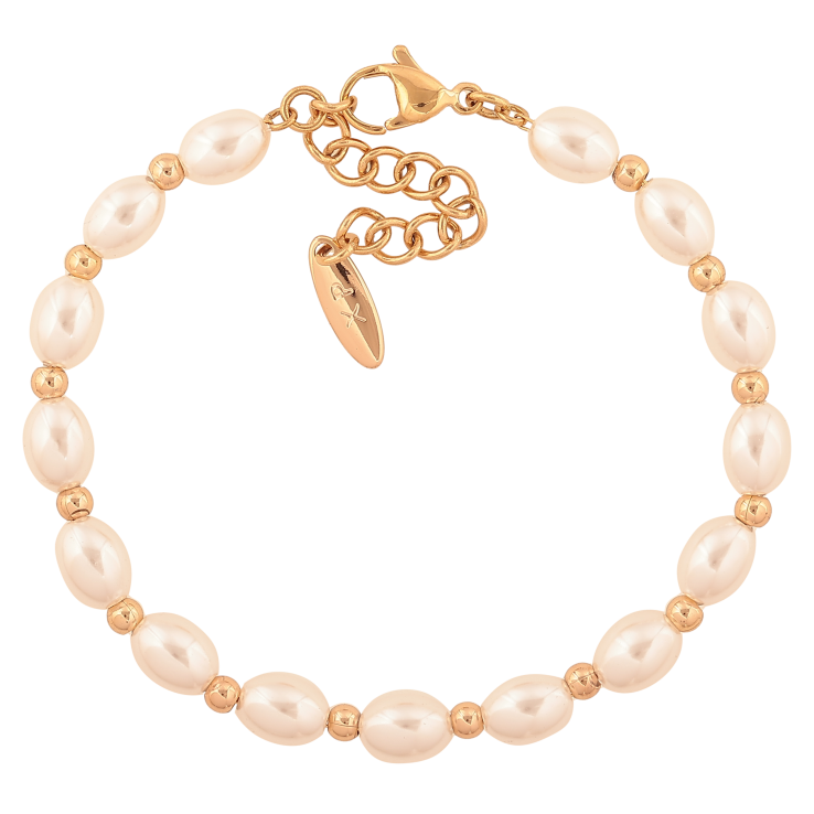 Браслет Xuping цвет Позолота 18K "Жемчужно-золотистые бусины" длинна с доп. цепочкой 17.5-21см х 3-6мм фото №9