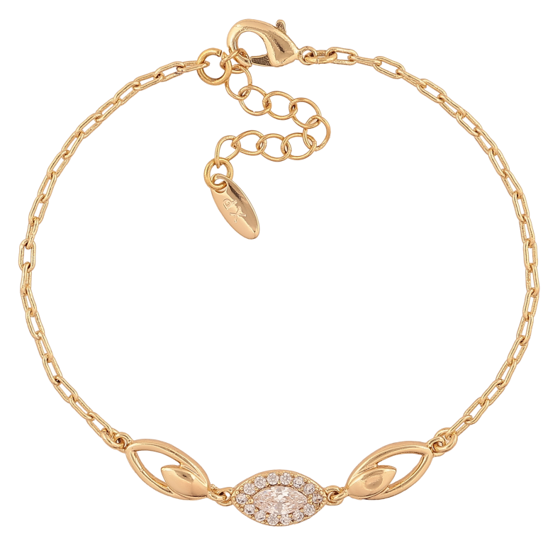 Браслет Xuping колір Позолота 14K "Ланцюжок з декоративною вставкою" розмір з дод. ланцюжком 16-19см х 2-6мм фото №1