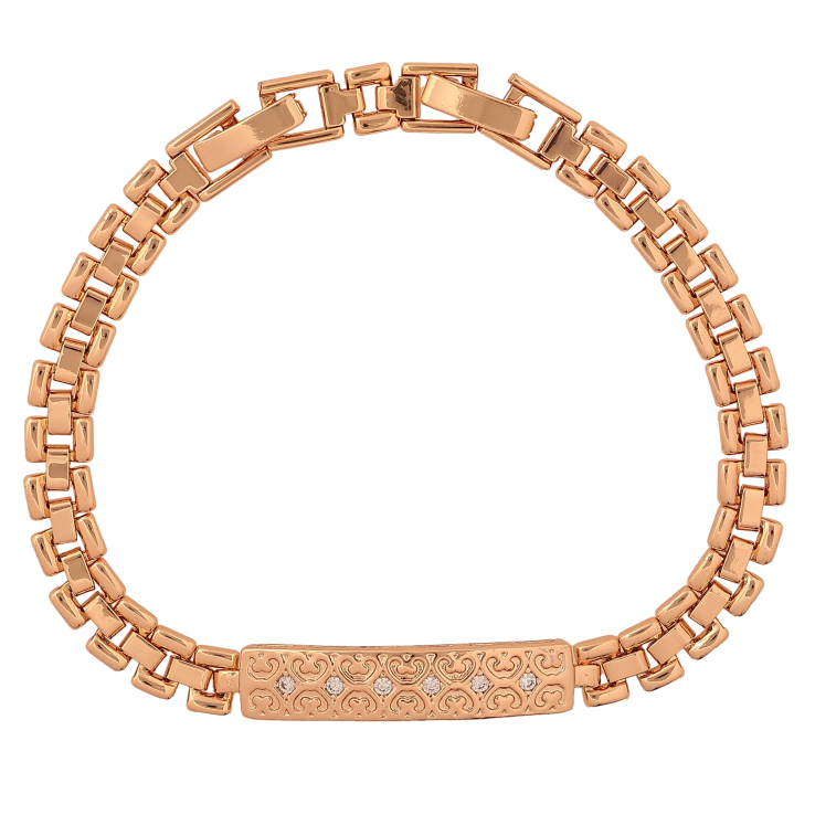 Браслет Xuping цвет Позолота 18K "Узор с кристаллами" размер с доп. замком 17.5,19.5см х 6-7мм фото №8