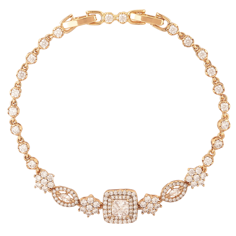 Браслет Xuping колір Позолота 18K "Візерунок з кристалами" розмір з дод. замком 17.5,19.5см х 3-10мм фото №1