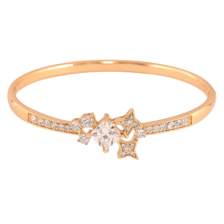 Браслет Xuping колір Позолота 18K "Візерунок з кристалами" ø 6см фото №1