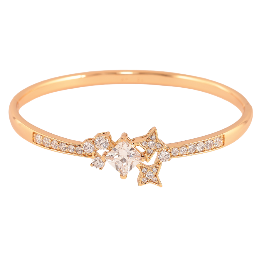 Браслет Xuping цвет Позолота 18K "Узор с кристаллами" ø 6см фото №1