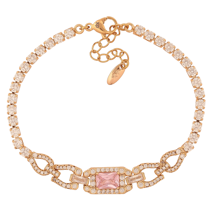 Браслет Xuping цвет Позолота 18K "Узор с кристаллами" длинна с доп. цепочкой 17-20см х 3-8мм фото №13