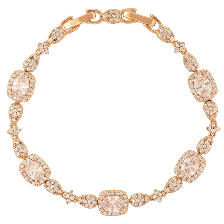 Браслет Xuping цвет Позолота 18K "Узор с кристаллами" длинна с доп. замком 17,19см х 4-8мм фото №12