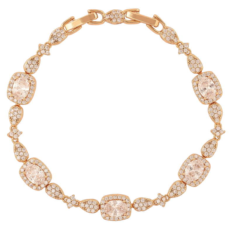 Браслет Xuping колір Позолота 18K "Візерунок з кристалами" довжина з дод. замком 17,19см х 4-8мм фото №1