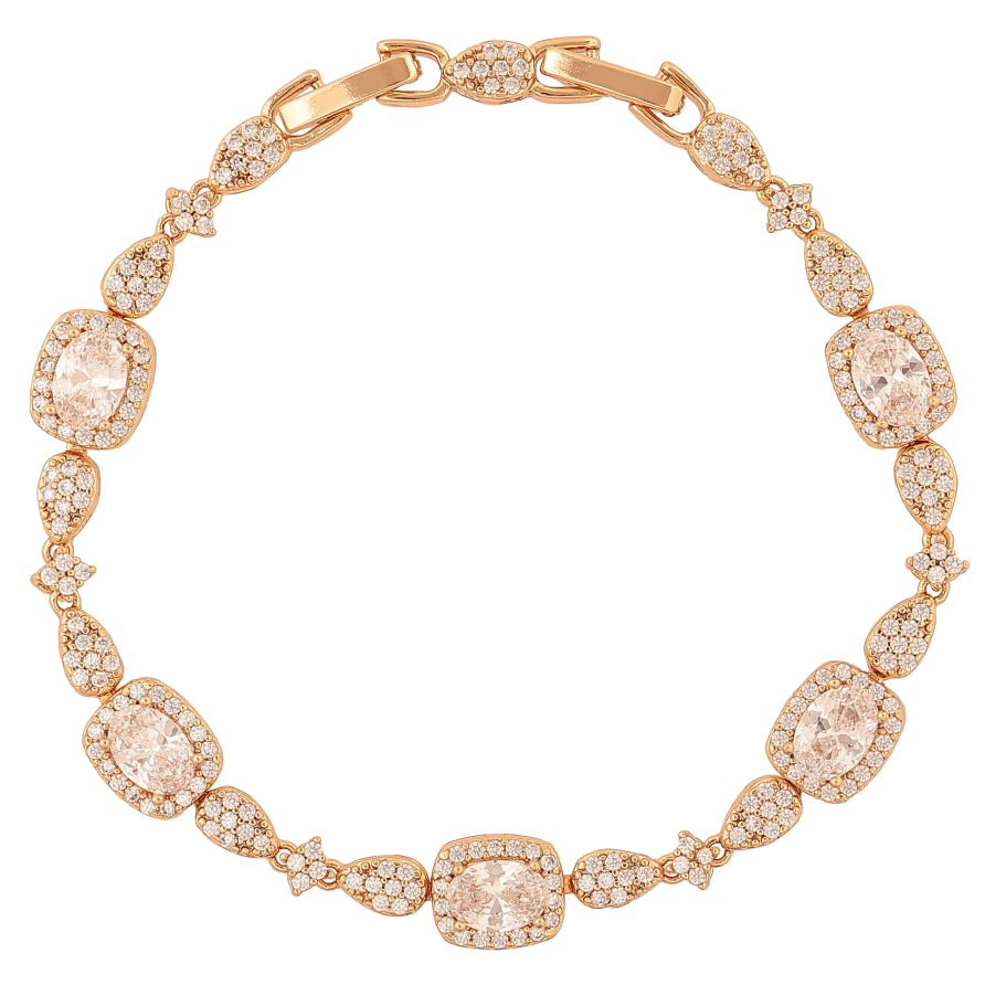 Браслет Xuping цвет Позолота 18K "Узор с кристаллами" длинна с доп. замком 17,19см х 4-8мм фото №1