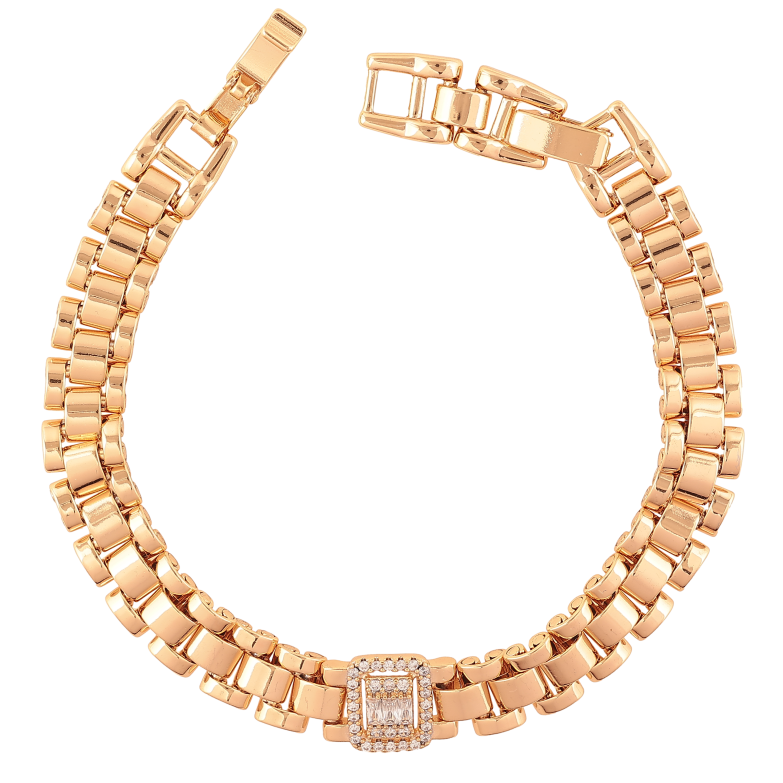 Браслет Xuping цвет Позолота 18K "Узор с кристаллами" длина с доп. замком 17.5,19.5см х 9-11мм фото №1 Браслет Xuping цвет Позолота 18K "Узор с кристаллами" длина с доп. замком 17.5,19.5см х 9-11мм фото №1