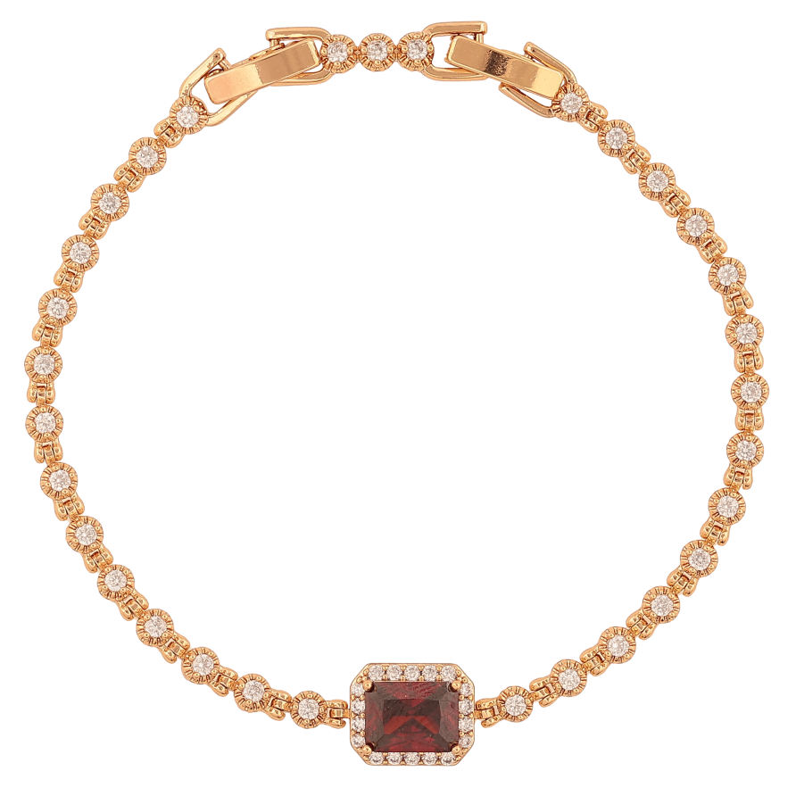 Браслет Xuping цвет Позолота 18K "Узор с кристаллами" длинна с доп. замком 17,19см х 3-9мм фото №1