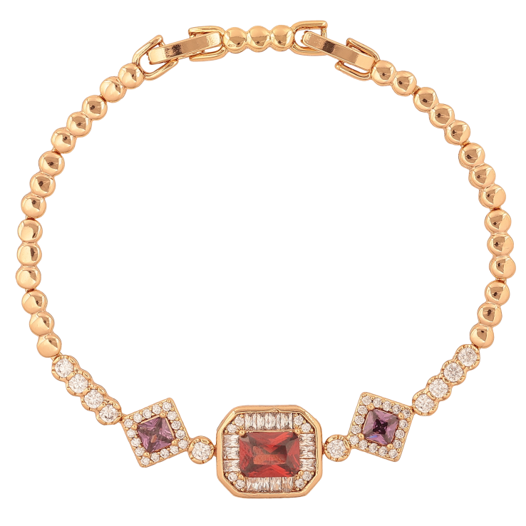 Браслет Xuping цвет Позолота 18K "Узор с цветными кристаллами" длинна с доп. замком 17.5,19.5см х 3-12мм фото №16