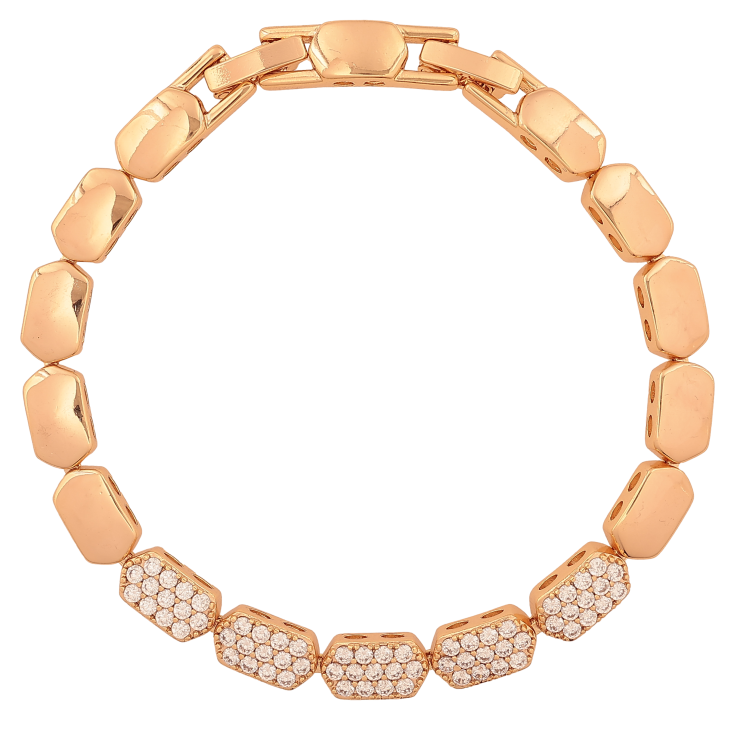 Браслет Xuping цвет Позолота 18K "Узор с кристаллами" длинна с доп. замком 17,19см х 6мм фото №20