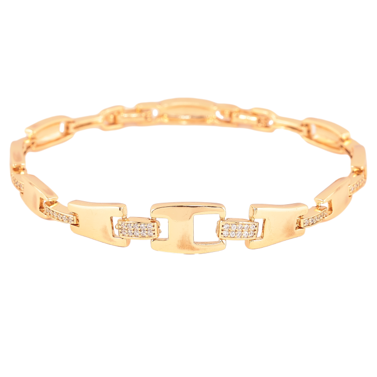 Браслет Xuping цвет Позолота 18К "Узор с кристаллами" размер с доп. замком 17.5,19.5см х 2-9мм фото №6 Браслет Xuping цвет Позолота 18К "Узор с кристаллами" размер с доп. замком 17.5,19.5см х 2-9мм фото №6