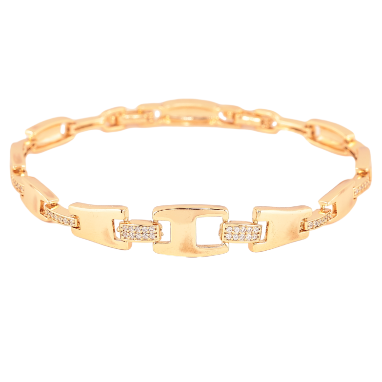 Браслет Xuping колір Позолота 18К "Візерунок з кристалами" розмір із дод. замком 17.5,19.5см х 2-9мм фото №1 Браслет Xuping колір Позолота 18К "Візерунок з кристалами" розмір із дод. замком 17.5,19.5см х 2-9мм фото №1