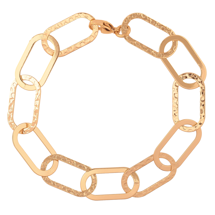 Браслет Xuping колір Позолота 18К "Ланцюжок Фантазійний з візерунком" розмір 20.5см х 12мм фото №1