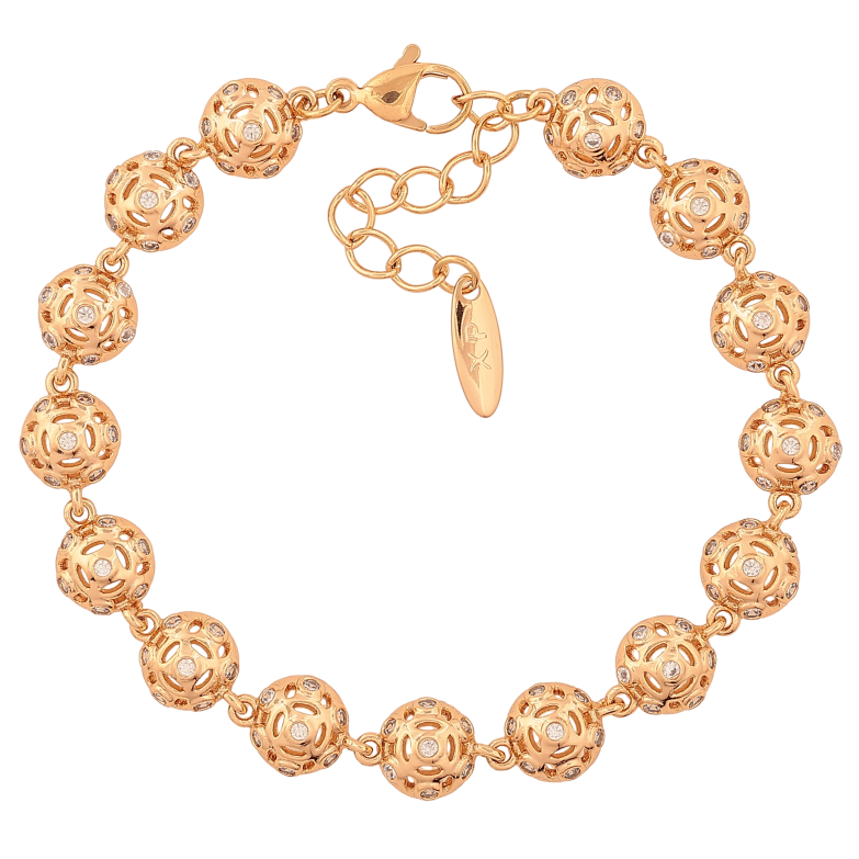 Браслет Xuping цвет Позолота 18K "Узор с кристаллами" размер с доп. цепочкой 18-21см х 8мм фото №9