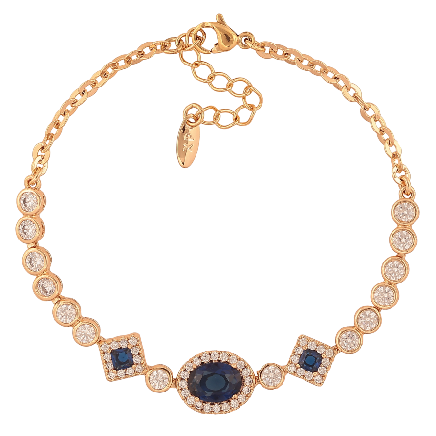 Браслет Xuping цвет Позолота 18K "Узор с черными кристаллами" размер с доп. цепочкой 17-20см х 3-10мм фото №1